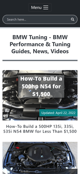 BMW Tuning website screenshot