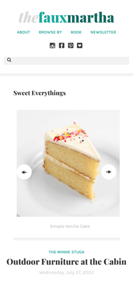 The Faux Martha website screenshot