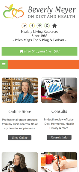 On Diet and Health website screenshot