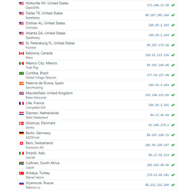 A Record query of a hostname using BunnyCDN Unicast Network