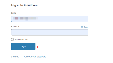 Cloudflare Login Page